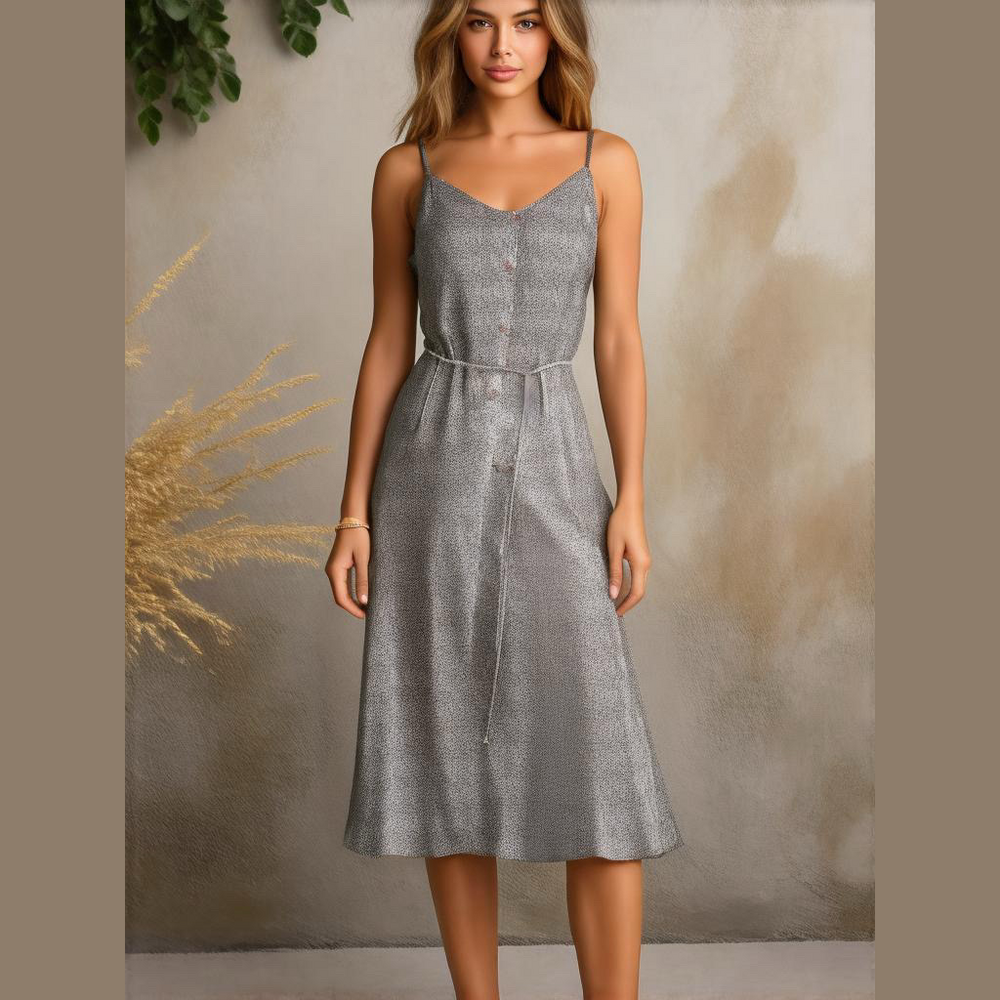 Sienna Sky - Sleeveless Midi Slip Dress in Cream and Black - Picture 8 of 8